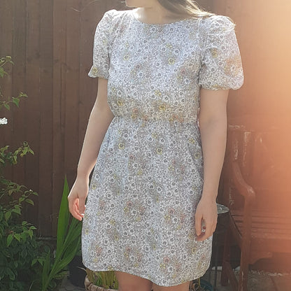 Puffed-sleeve Summer Dress
