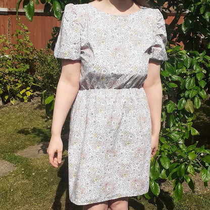 Puffed-sleeve Summer Dress
